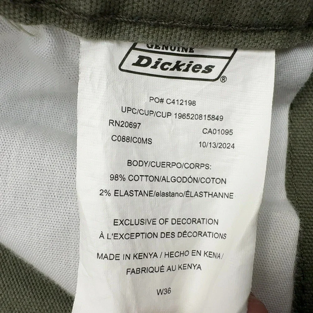 Dickies Carpenter Shorts Mens 36 Green Cotton Canvas Utility Workwear Casual